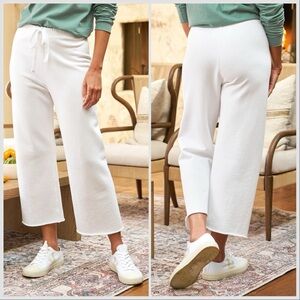 NWOT Frank & Eileen Catherine Cropped Wide Leg Sweatpant In Ice White Sz XS